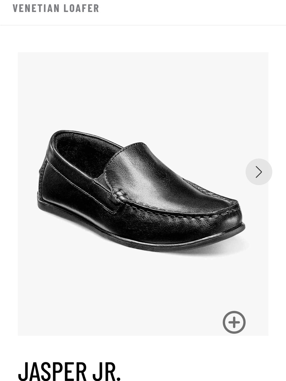 Florsheim Black Venetian Loafer for Kids